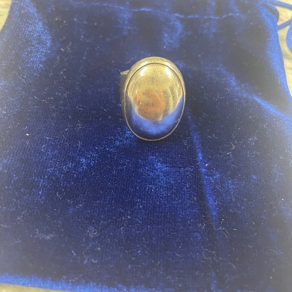 Vintage Sterling Silver .925 Mexico Stamped Oval Wide Band Ring Size 6 - Picture 3 of 7